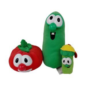 Fisher Price VeggieTales Bob Tomato Larry Cucumber Junior Asparagus 1990's Vtg